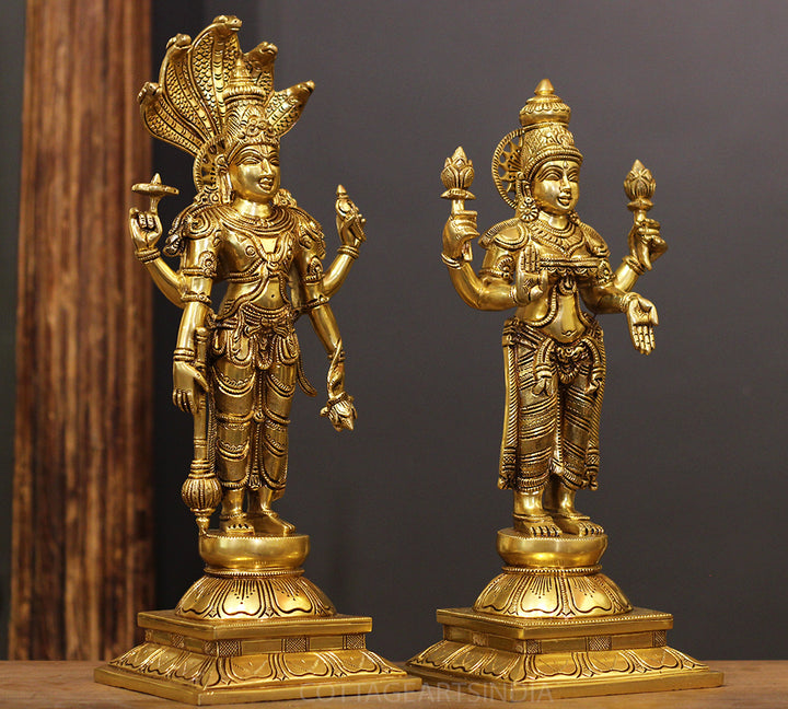 Brass Narayana /Vishnu Laxmi Standing 18"