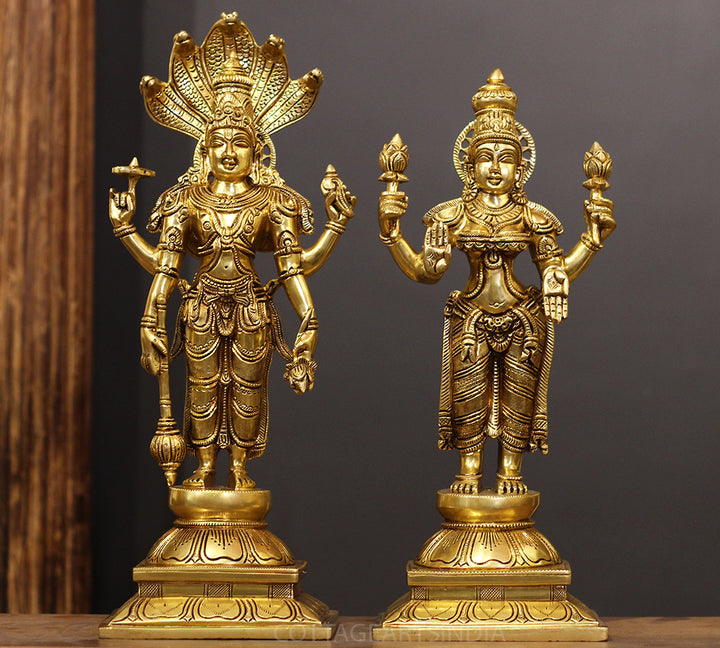 Brass Narayana /Vishnu Laxmi Standing 18"