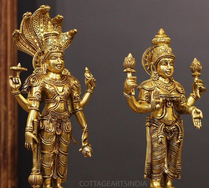 Brass Narayana /Vishnu Laxmi Standing 18"