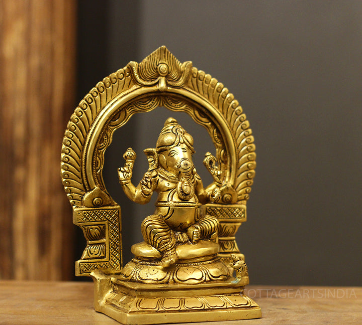 Brass Ganesh - Brass Laxmi With Prabhawal