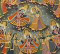 Hand-Painted Maharas Leela Pichwai Painting | Krishna Ras Leela Artwork