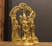 Brass Balaji Venkateshwara With Bhu Devi,Shri Devi and Laxmi