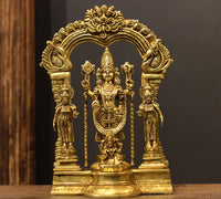 Brass Balaji Venkateshwara With Bhu Devi,Shri Devi and Laxmi