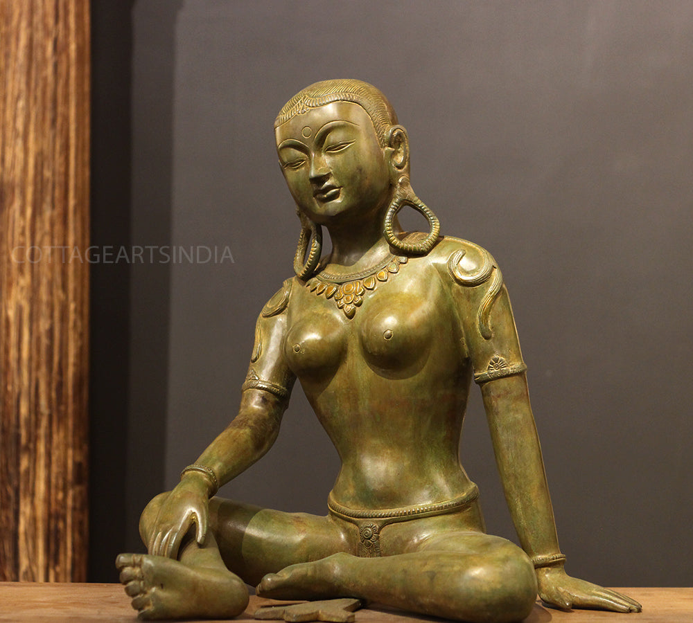 Brass Uma Parvati Nepal Green Patina Finish