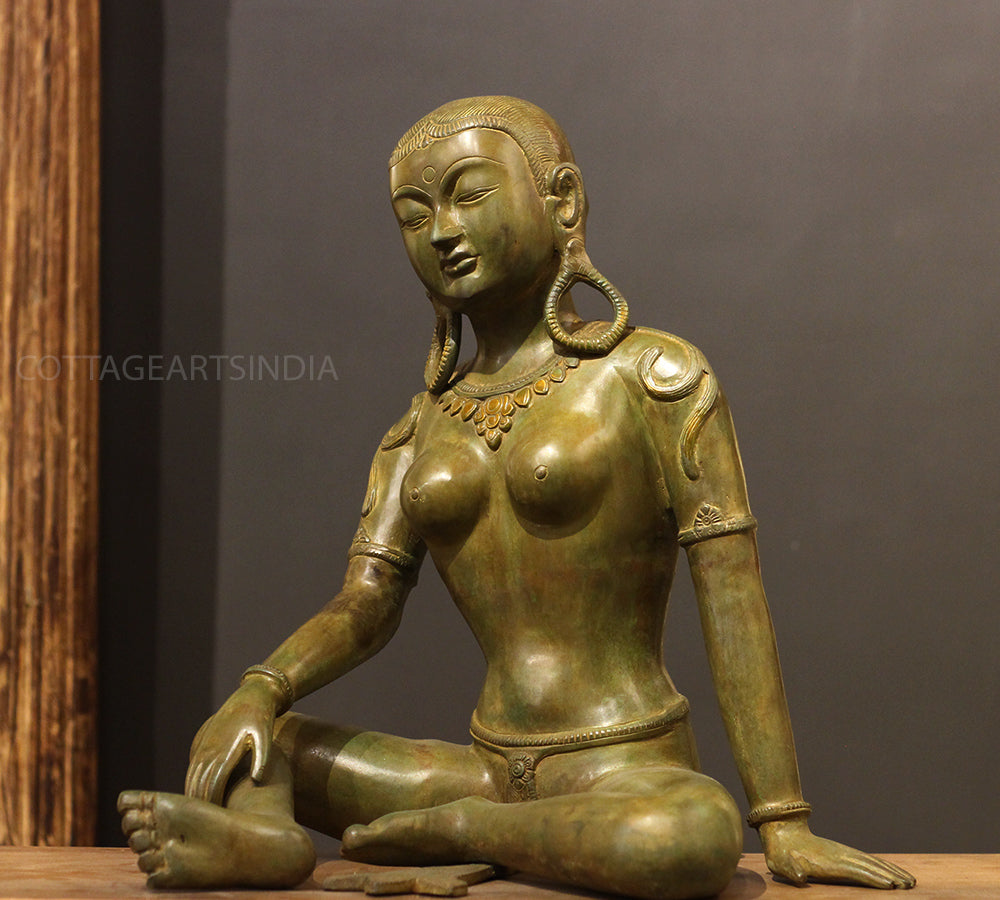Brass Uma Parvati Nepal Green Patina Finish