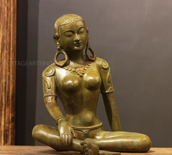 Brass Uma Parvati Nepal Green Patina Finish