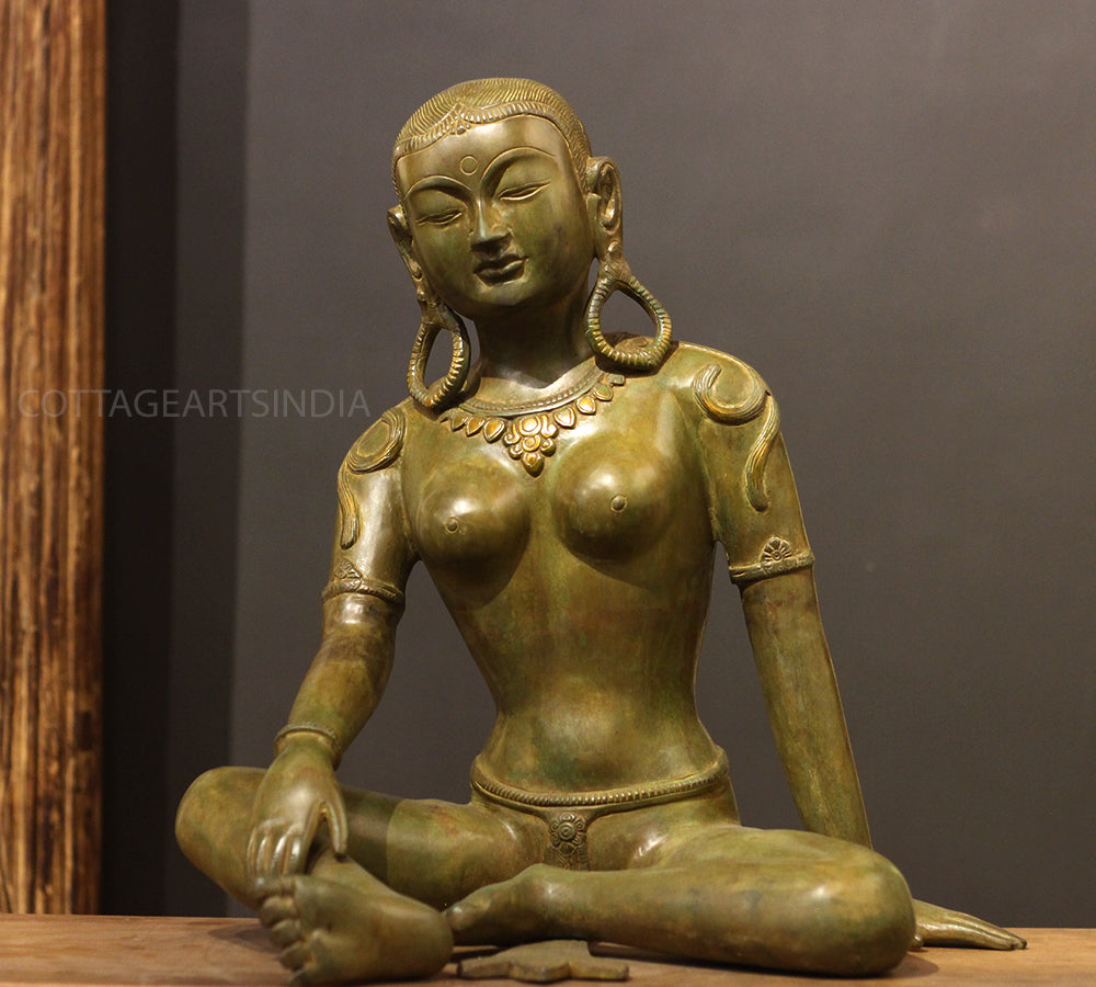 Brass Uma Parvati Nepal Green Patina Finish