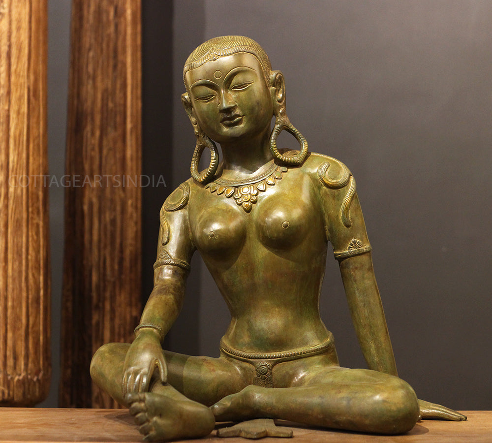 Brass Uma Parvati Nepal Green Patina Finish