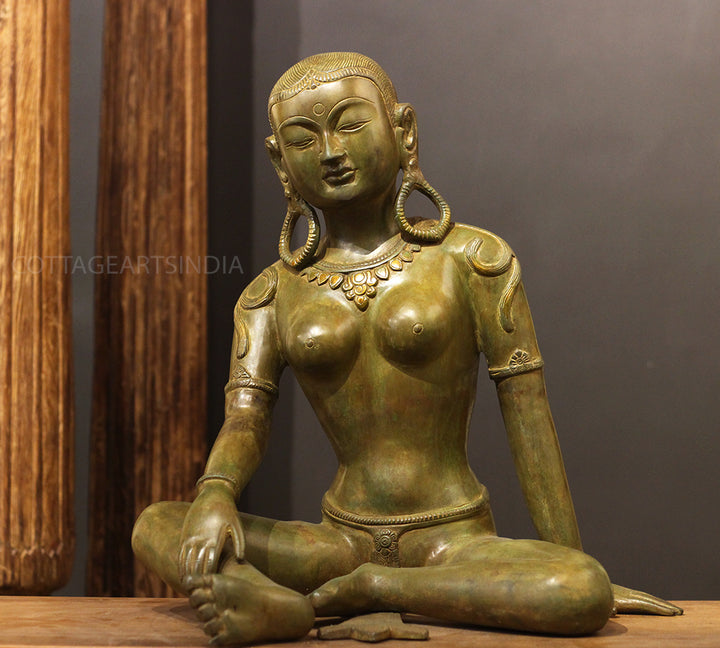 Brass Uma Parvati Nepal Green Patina Finish