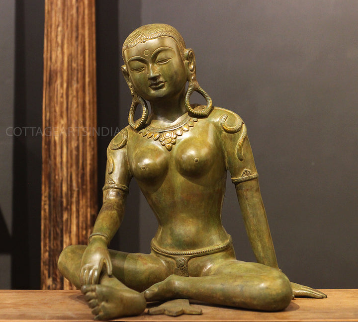 Brass Uma Parvati Nepal Green Patina Finish