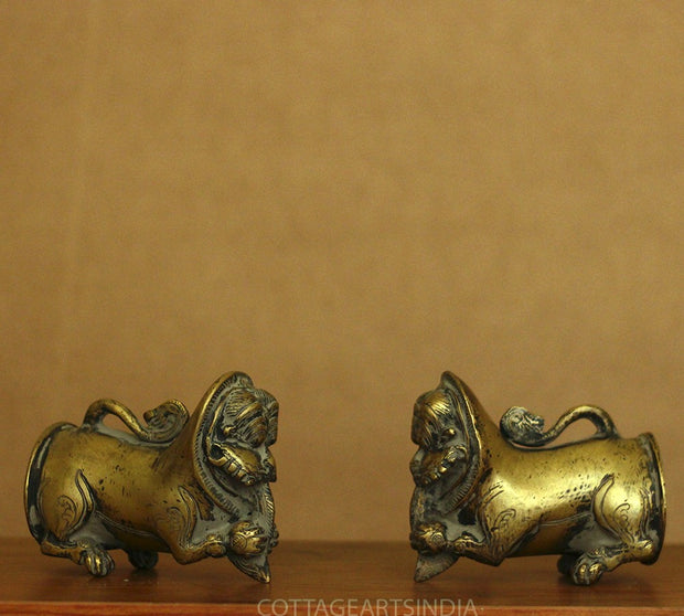 Brass Vintage Finish Palanquin Kirtimukha Pair