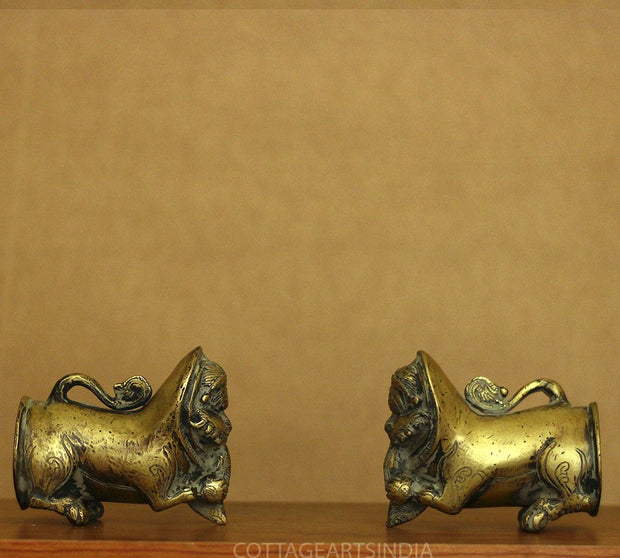 Brass Vintage Finish Palanquin Kirtimukha Pair