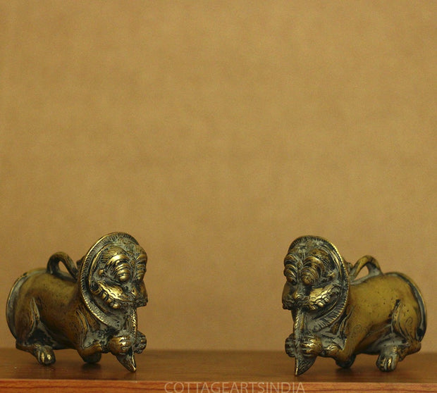 Brass Vintage Finish Palanquin Kirtimukha Pair