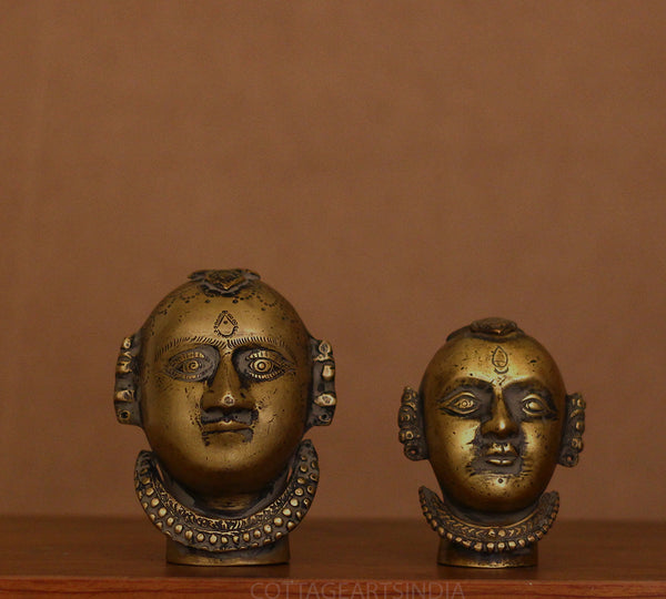 Brass Vintage Gauri Head Pair