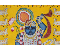 Hand-Painted Shrinathji Pichwai Painting and  Sacred Cows