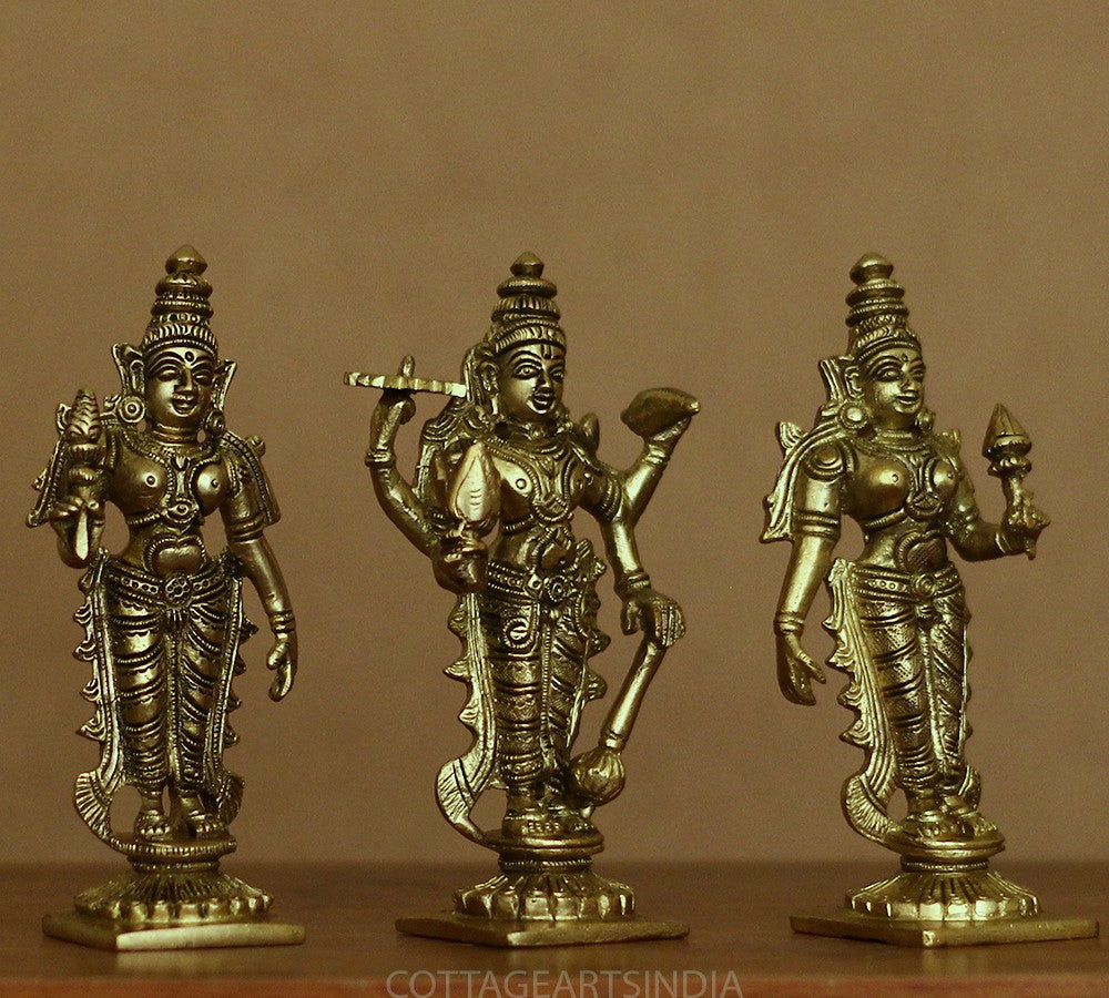 Brass Lord Vishnu , Laxmi and Bhudevi