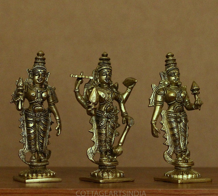 Brass Lord Vishnu , Laxmi and Bhudevi