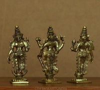 Brass Lord Vishnu , Laxmi and Bhudevi