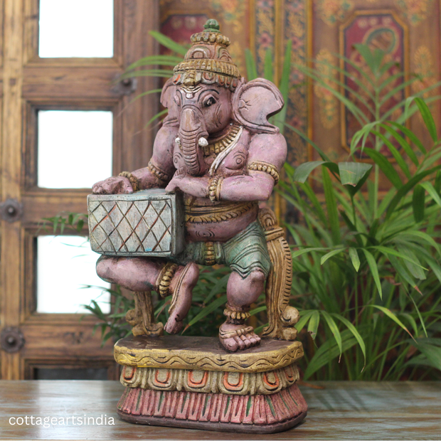 Handcrafted Ganesha Playing Harmonium | Indian Music Decor