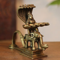 Brass Lakshmi With Sheshnaag  Aarti Diya
