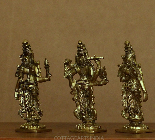 Brass Lord Vishnu , Laxmi and Bhudevi