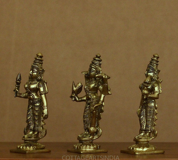 Brass Lord Vishnu , Laxmi and Bhudevi