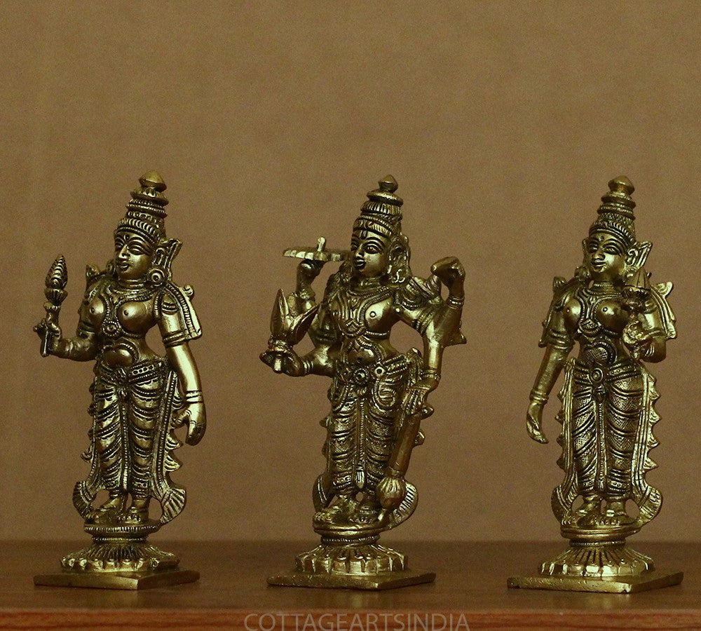 Brass Lord Vishnu , Laxmi and Bhudevi