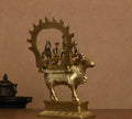 Brass Shiva Parvati Idol on Nandi with Stand