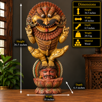 Wooden Yali Sculpture – Traditional Indian Art
