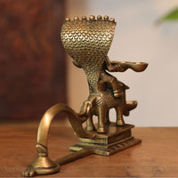 Brass Lakshmi With Sheshnaag  Aarti Diya