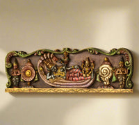 Wooden Wall Panel Vishnu ji and Laxmi Maa 36"