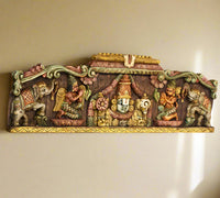 Wooden Wall Panel Vishnu ji Garuda and Hanuman