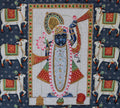 Hand-Painted Shrinathji Pichwai Painting | Sacred Cow & Darshan Nathdwara Art