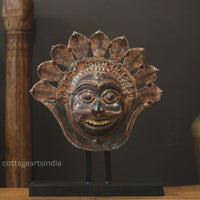 Brass Panjurli Theyyam Bhuta Mask | Handcrafted Kerala Wall Decor