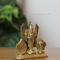 Handcrafted Brass Lord Venkateswara Balaji Idol with Shankha and Chakra