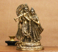 Brass Radha krishna Idol 12.5"