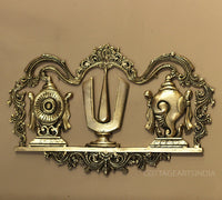 Brass Wall Hanging Vishnu Shankhu Chakra Namaha