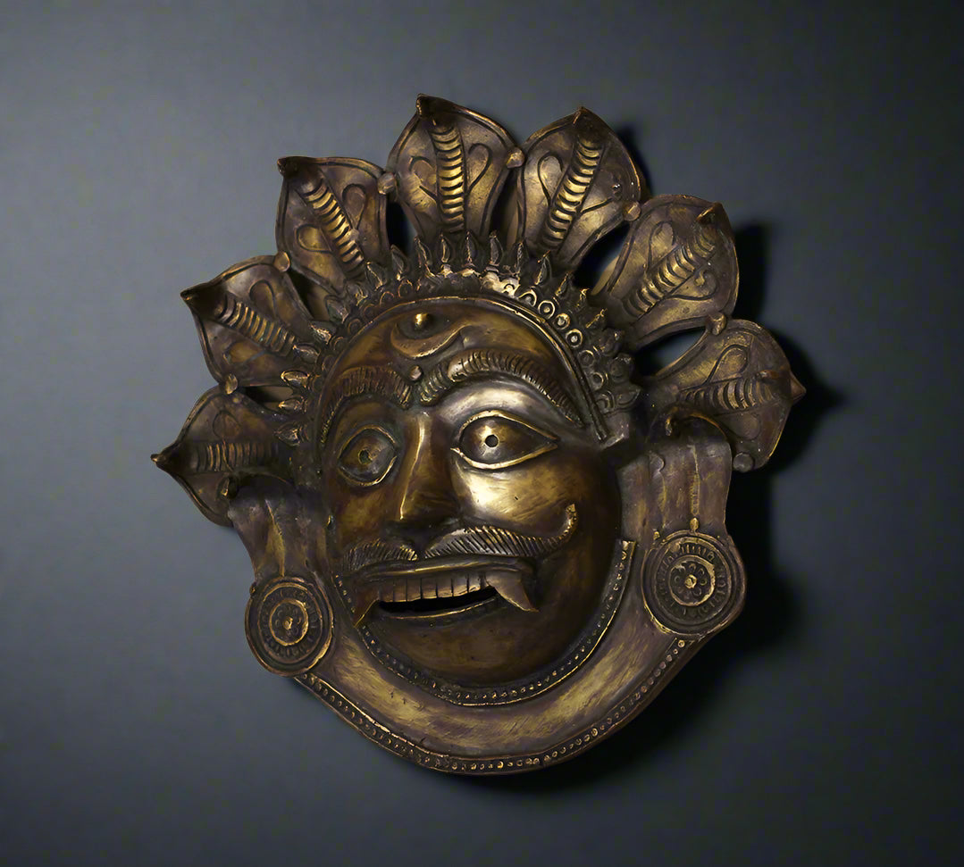 Theyyam Bronze Bootha Mask Walll Hanging