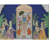 Hand-Painted Shrinathji Temple Pichwai Painting | Nathdwara Devotional Art