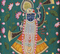 Hand-Painted Shrinathji Lotus Pichwai Painting | Nathdwara Devotional Art