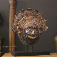 Brass Panjurli Theyyam Bhuta Mask | Handcrafted Kerala Wall Decor