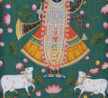 Hand-Painted Shrinathji Lotus Pichwai Painting | Nathdwara Devotional Art