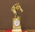 Brass Horse Bust Clock