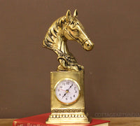 Brass Horse Bust Clock