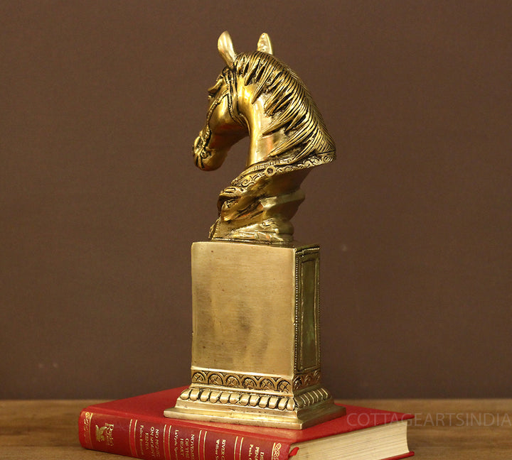 Brass Horse Bust Clock