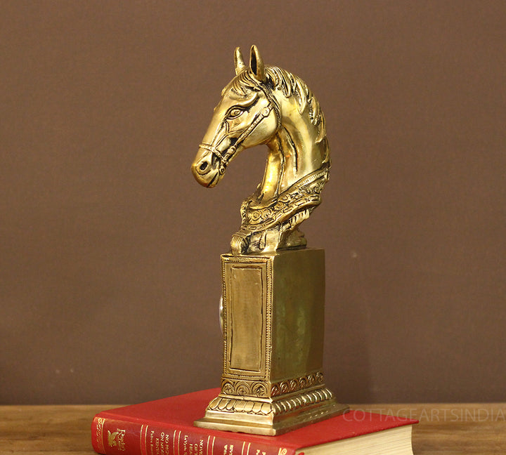Brass Horse Bust Clock