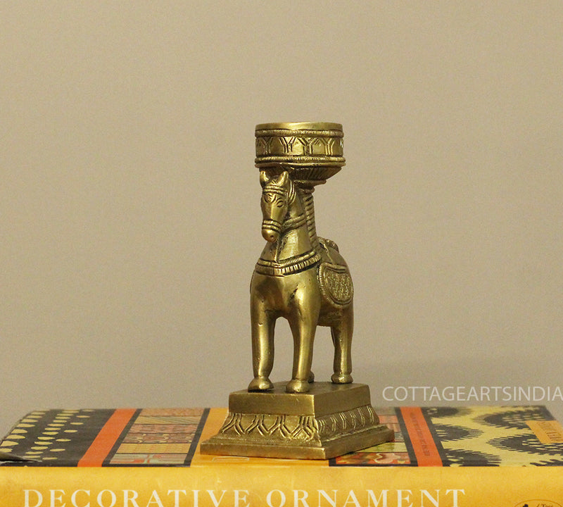 Brass Horse Candle Stand