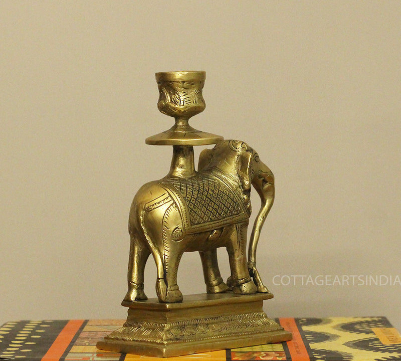Brass Elephant Candle Stand