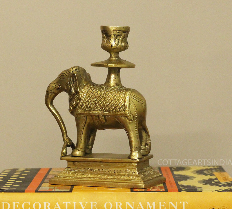 Brass Elephant Candle Stand
