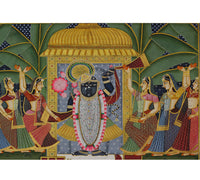 Shrinathji with Gopis Hand Painted Pichwai Painting